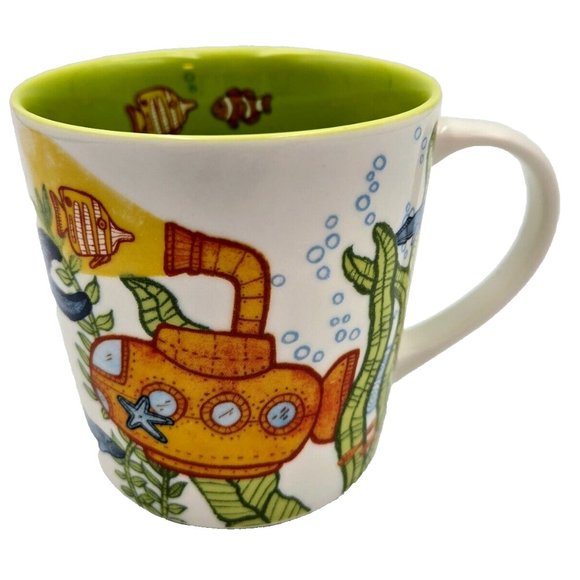 Starbucks Under The Sea Mug Cup New Bone China 2010 Submarine Whale Turtle Fish - Picture 1 of 10